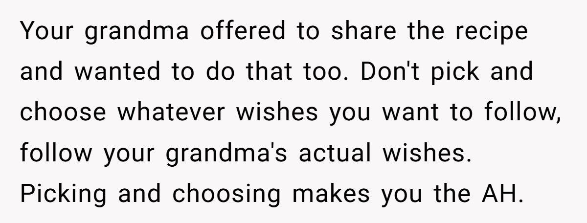 Baker Cousin Calls Them A “Sellout” After They Turns Grandma’s Secret Recipe Into A Business