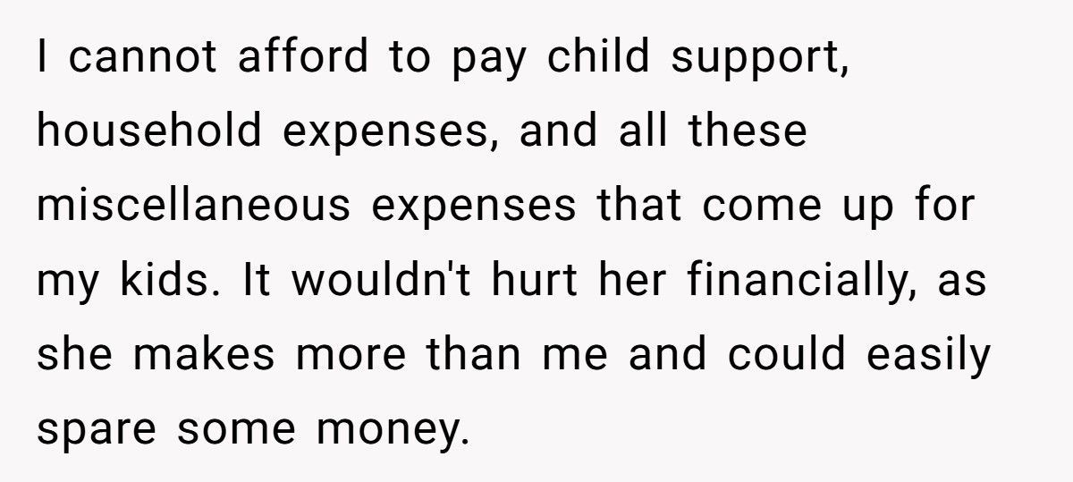 Man Demands His Wife Pay “Fair Share” While She’s Already Covering Most Of Their Kids’ Expenses