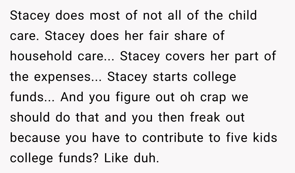 Man Demands His Wife Pay “Fair Share” While She’s Already Covering Most Of Their Kids’ Expenses