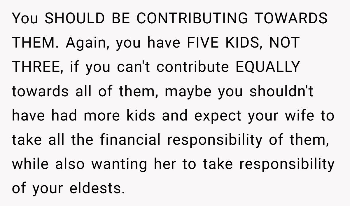 Man Demands His Wife Pay “Fair Share” While She’s Already Covering Most Of Their Kids’ Expenses