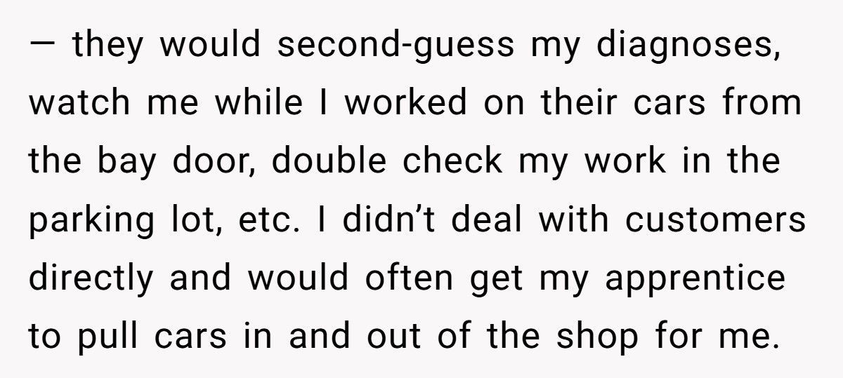 Customer Refuses Female Mechanic, Ends Up Waiting Two Hours For Nothing