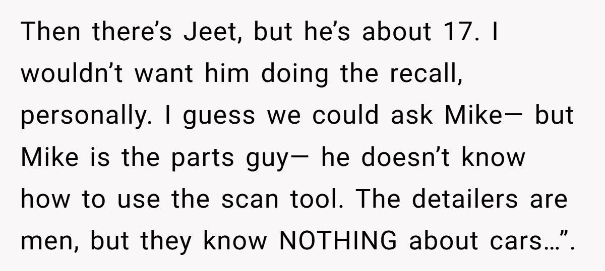 Customer Refuses Female Mechanic, Ends Up Waiting Two Hours For Nothing