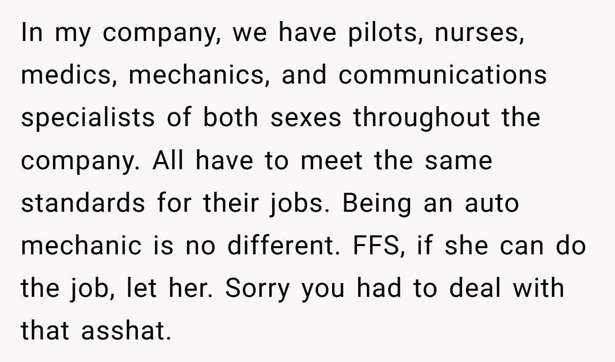 Customer Refuses Female Mechanic, Ends Up Waiting Two Hours For Nothing