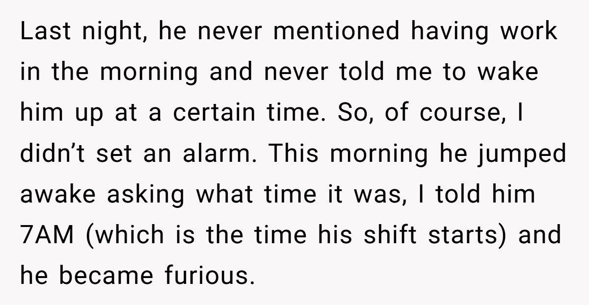 Boyfriend Explodes At Girlfriend For “Forgetting” To Wake Him Up For Work