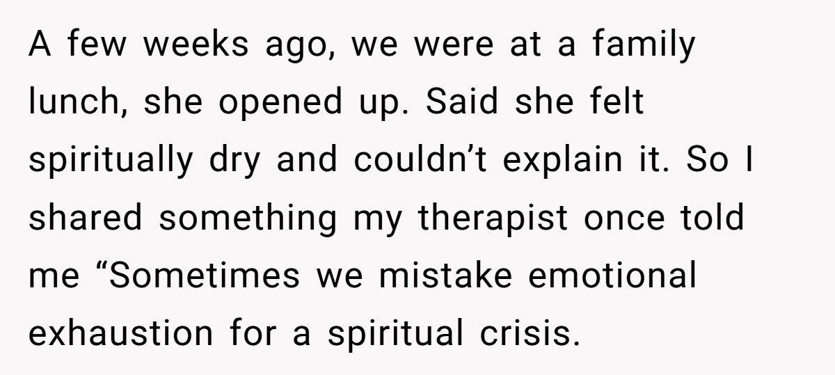 Aunt Calls Therapy Faithless, Becomes A Mega-Fan Without Knowing It