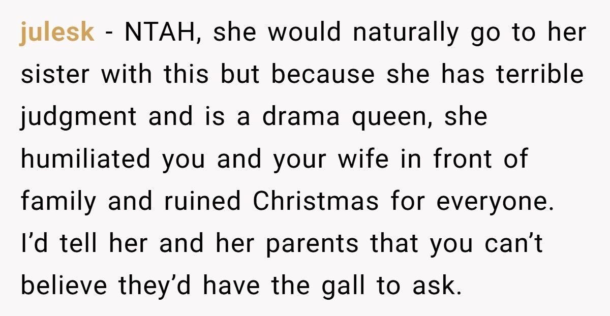 Sister-In-Law “Exposes” Brother-In-Law’s Affairs At Christmas, Doesn’t Expect Her Sister To Defend Him