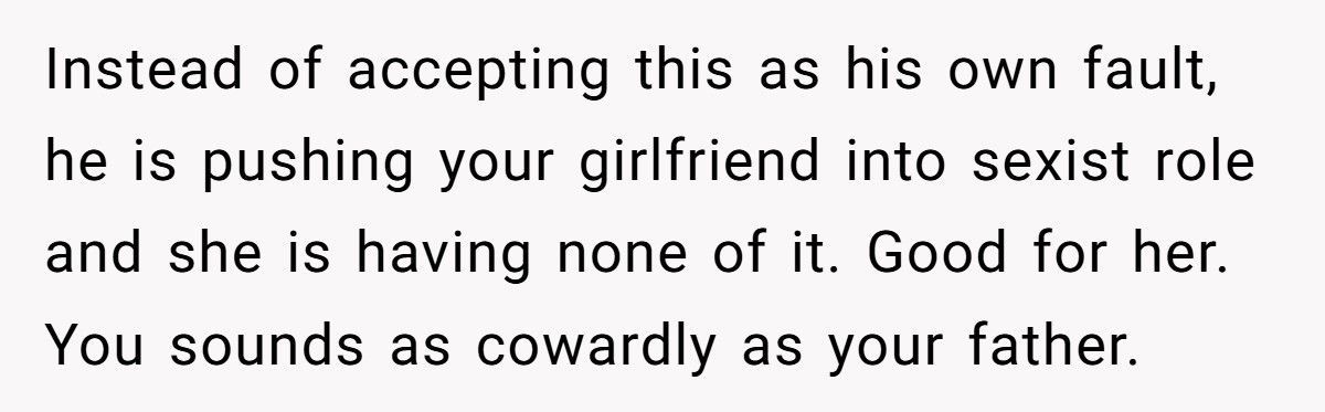 Girlfriend Snaps At Boyfriend’s Dad After He Demands She “Take Care Of His Son”