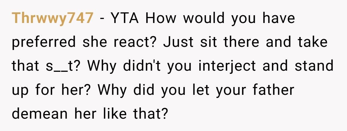 Girlfriend Snaps At Boyfriend’s Dad After He Demands She “Take Care Of His Son”