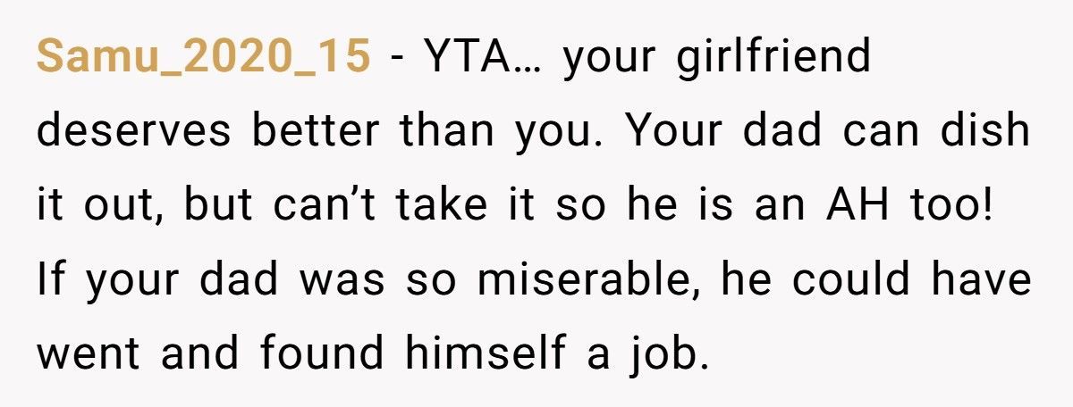 Girlfriend Snaps At Boyfriend’s Dad After He Demands She “Take Care Of His Son”