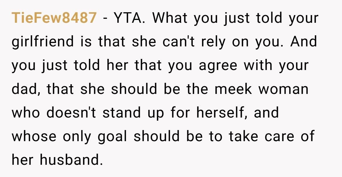 Girlfriend Snaps At Boyfriend’s Dad After He Demands She “Take Care Of His Son”