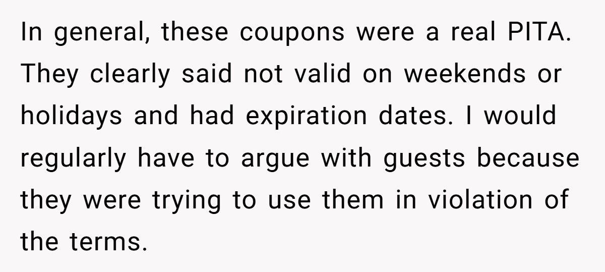 Guest Insists On Using Expired Coupon, Clerk Happily Complies
