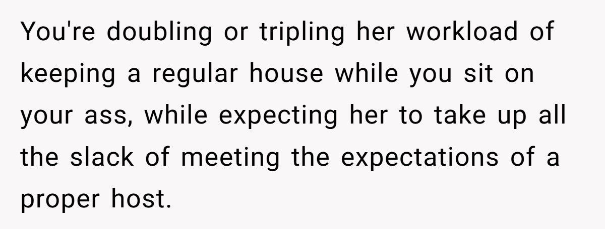 Man Tells Stay-At-Home Wife She Must Cook for His Friends Anytime He Invites Them Over
