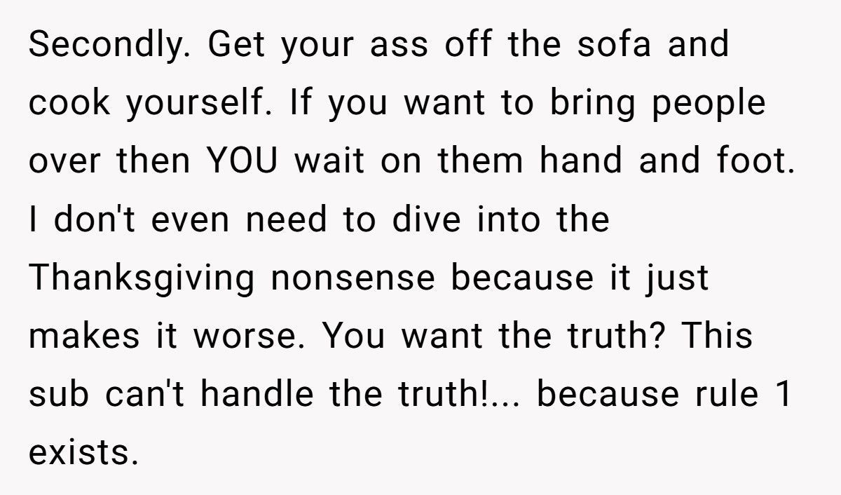 Man Tells Stay-At-Home Wife She Must Cook for His Friends Anytime He Invites Them Over