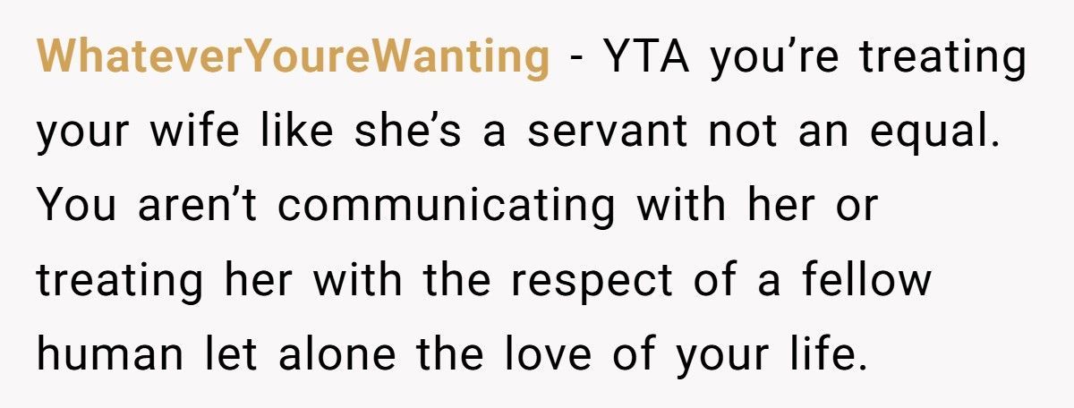 Man Tells Stay-At-Home Wife She Must Cook for His Friends Anytime He Invites Them Over