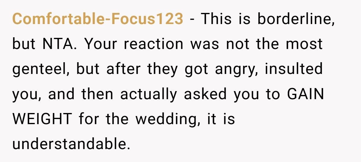 Bride Demands Bridesmaid Gain Weight Before Wedding, Gets Called A “Fat B**ch” Instead Bride Demands Bridesmaid Gain Weight Before Wedding, Gets Called A “Fat B**ch” Instead