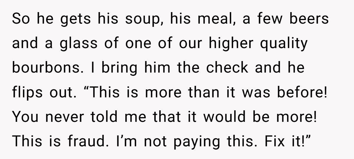 Customer Accuses Bartender Of Overcharging, She Shows Him What Overcharging Looks Like