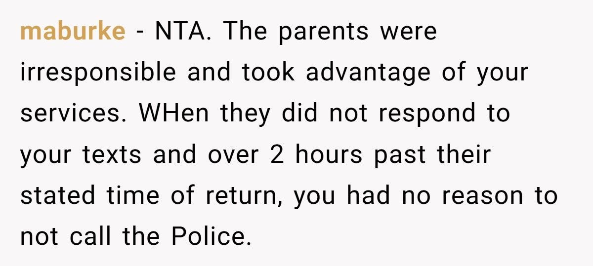 Teen Babysitter Calls Police After Parents Stay Out 3 Hours Late Without Answering
