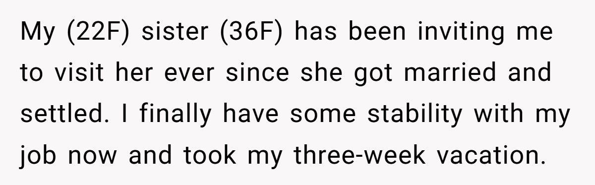 Woman Cuts Vacation Short After Sister Wakes Her Up Just To Avoid Husband Being Alone With Her