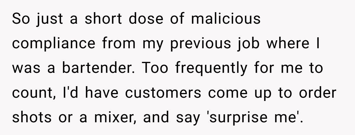 Bartender Serves Water To “Surprise Me” Customers, Nobody Saw That Coming