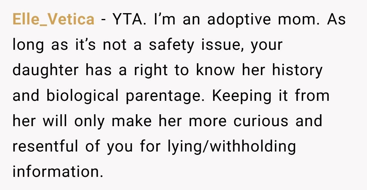 Adoptive Mom Refuses Daughter Contact With Bio Parents, Now The 9-Year-Old Calls Her Selfish Adoptive Mom Refuses Daughter Contact With Bio Parents, Now The 9-Year-Old Calls Her Selfish