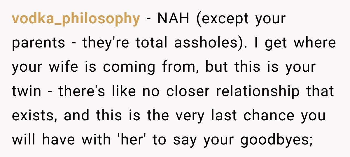 Man Tells Pregnant Wife He Won’t Skip His Twin’s Funeral Even If She Goes Into Labor