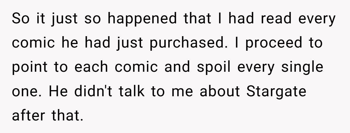 Guy Keeps Spoiling Stargate, Comic Shop Worker Hits Back With The Ultimate Comic Book Revenge
