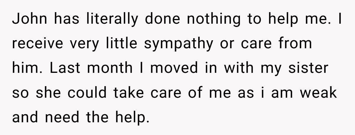Husband Cheats While Wife Battles Cancer, Then Claims Caring For Her Was Never His Job