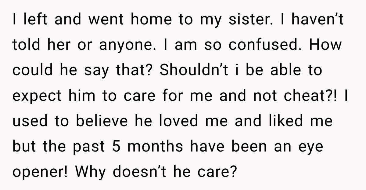 Husband Cheats While Wife Battles Cancer, Then Claims Caring For Her Was Never His Job