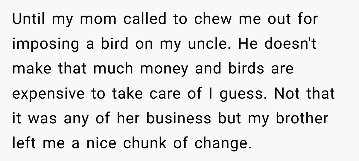 Brother Leaves Sister A Parrot In His Will, She Refuses To Keep It Brother Leaves Sister A Parrot In His Will, She Refuses To Keep It