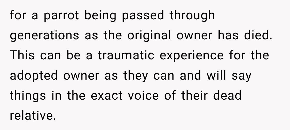 Brother Leaves Sister A Parrot In His Will, She Refuses To Keep It Brother Leaves Sister A Parrot In His Will, She Refuses To Keep It