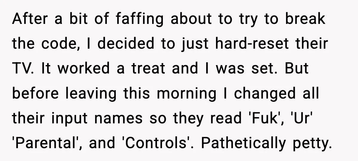 Guest Outsmarts Hotel’s TV Parental Lock, Leaves A Savage Message On The Screen Guest Outsmarts Hotel’s TV Parental Lock, Leaves A Savage Message On The Screen