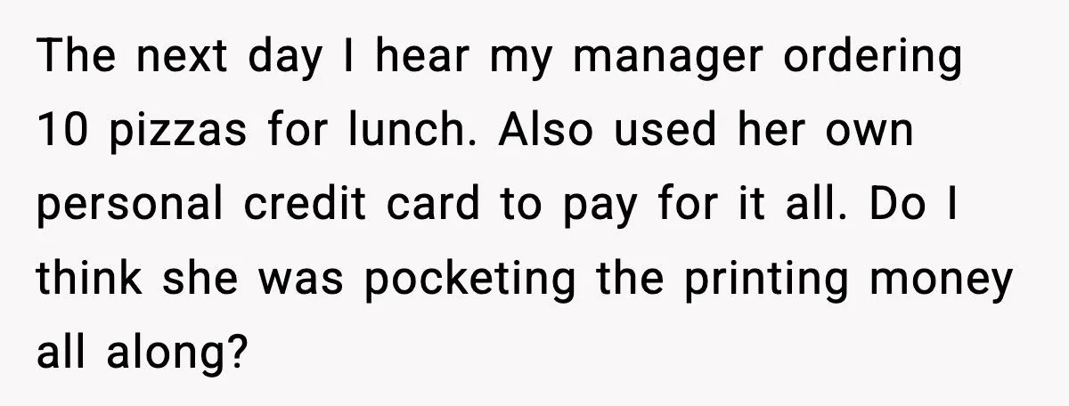 Employee Outsmarts Boss Who Charged Staff For Printing While Secretly Running Off 100-Page Party Invites Employee Outsmarts Boss Who Charged Staff For Printing While Secretly Running Off 100-Page Party Invites