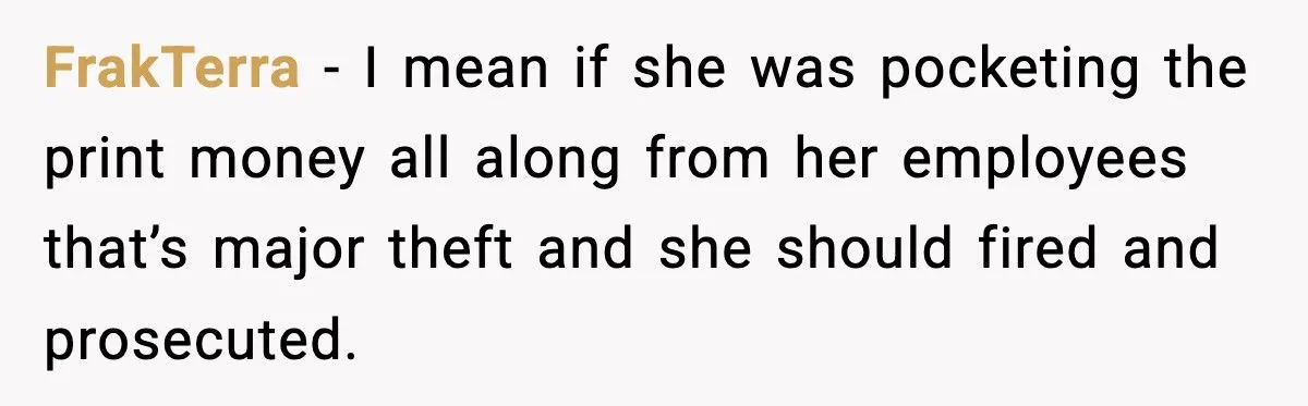 Employee Outsmarts Boss Who Charged Staff For Printing While Secretly Running Off 100-Page Party Invites Employee Outsmarts Boss Who Charged Staff For Printing While Secretly Running Off 100-Page Party Invites