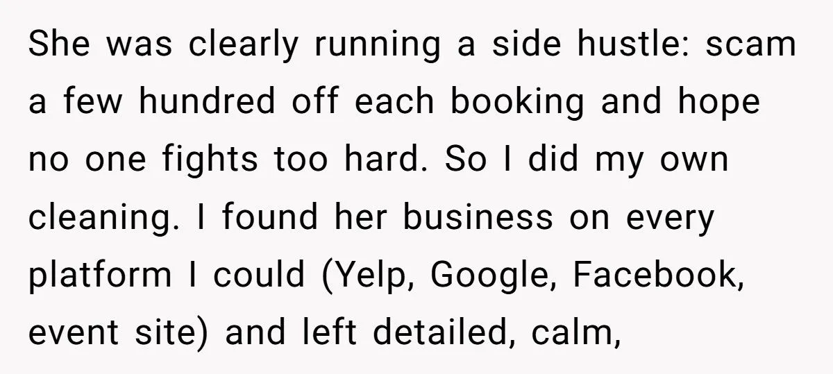 Host Demanded $1,200 For Fake “Cleaning”, So Guest Cleaned Her Reviews Host Demanded $1,200 For Fake “Cleaning”, So Guest Cleaned Her Reviews
