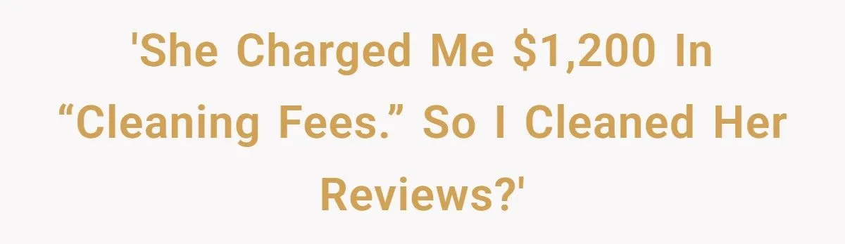 Host Demanded $1,200 For Fake “Cleaning”, So Guest Cleaned Her Reviews Host Demanded $1,200 For Fake “Cleaning”, So Guest Cleaned Her Reviews