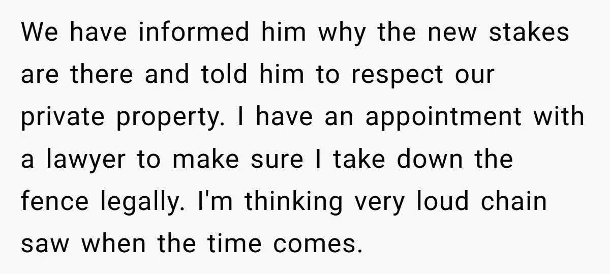 Man Threatened To Tow His Neighbor’s Car For Crossing The Property Line, So They Ordered A Survey And Took Back 20 Feet Of His Land