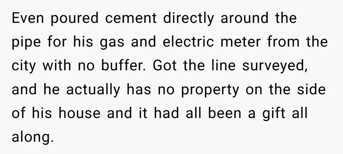 Man Threatened To Tow His Neighbor’s Car For Crossing The Property Line, So They Ordered A Survey And Took Back 20 Feet Of His Land
