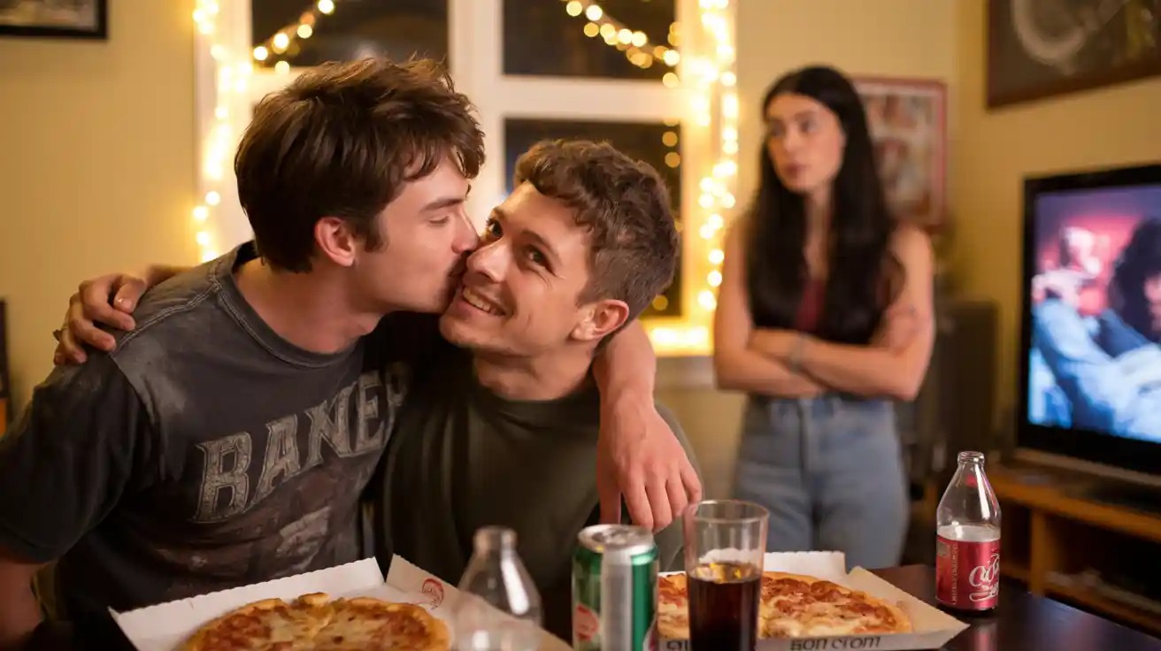 This Man Defends Tradition of Kissing His Homies Goodnight - Girlfriend Calls It Weird