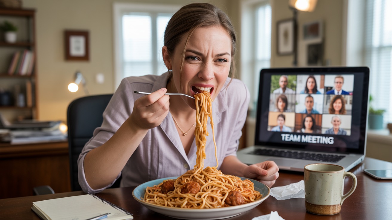 Employee Eats Spaghetti In Meetings After Boss Steals Her Lunch Break