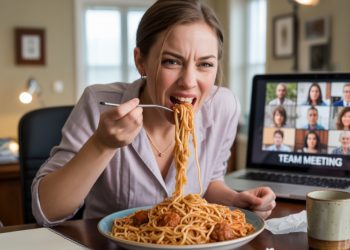 Employee Eats Spaghetti In Meetings After Boss Steals Her Lunch Break