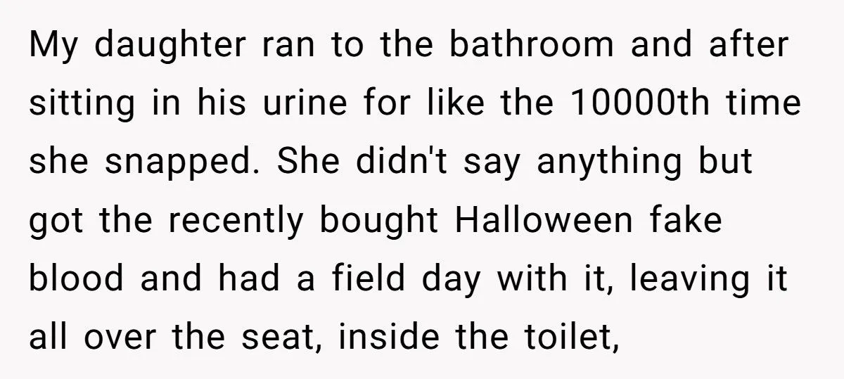 Mom Lets Daughter Leave Fake Period Blood All Over The Toilet In Their Family Shared Bathroom To Teach Stepson A Lesson Generated by Aubtu.biz