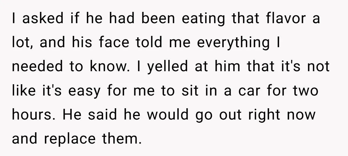 Pregnant Wife Yells At Husband When He Eats Her Chocolate, So She Makes Him Drive Across The City To Replace Them Generated by Aubtu.biz