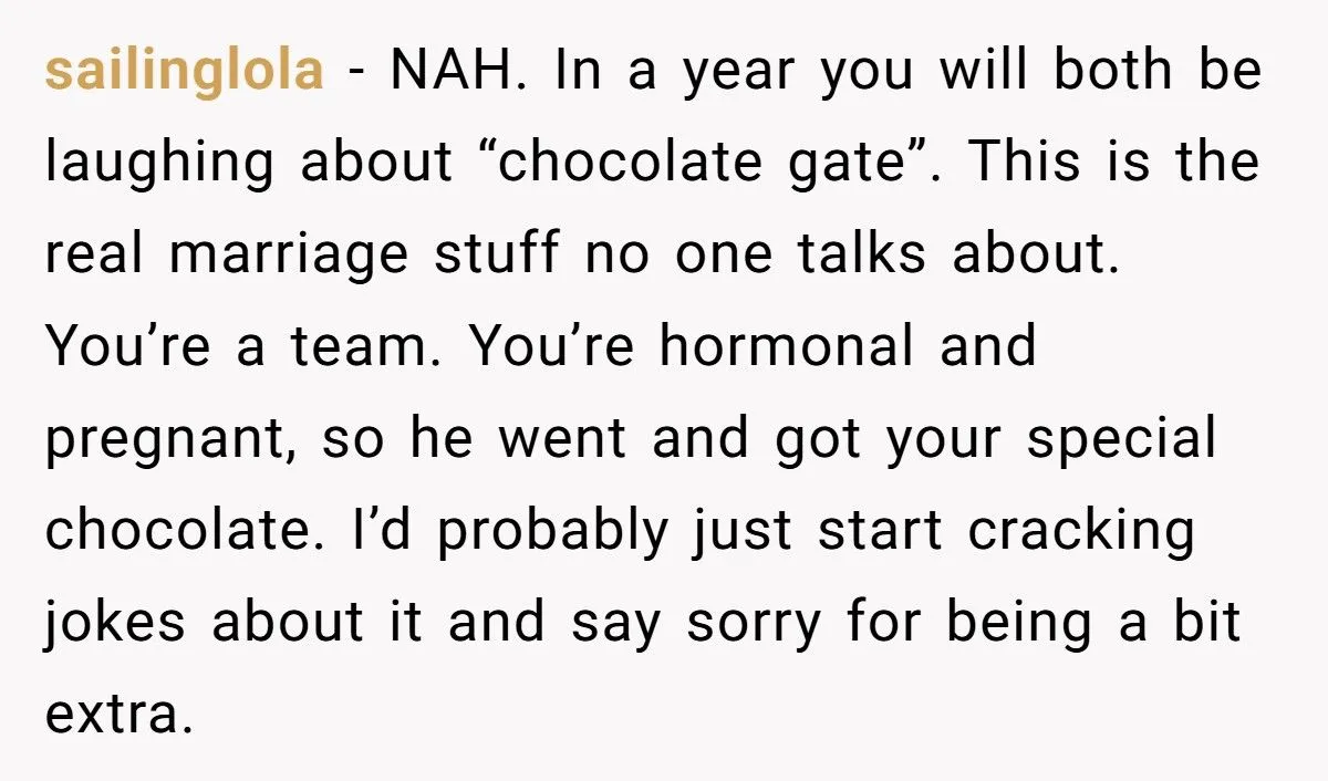 Pregnant Wife Yells At Husband When He Eats Her Chocolate, So She Makes Him Drive Across The City To Replace Them Generated by Aubtu.biz