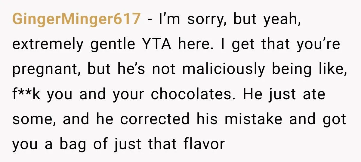 Pregnant Wife Yells At Husband When He Eats Her Chocolate, So She Makes Him Drive Across The City To Replace Them Generated by Aubtu.biz