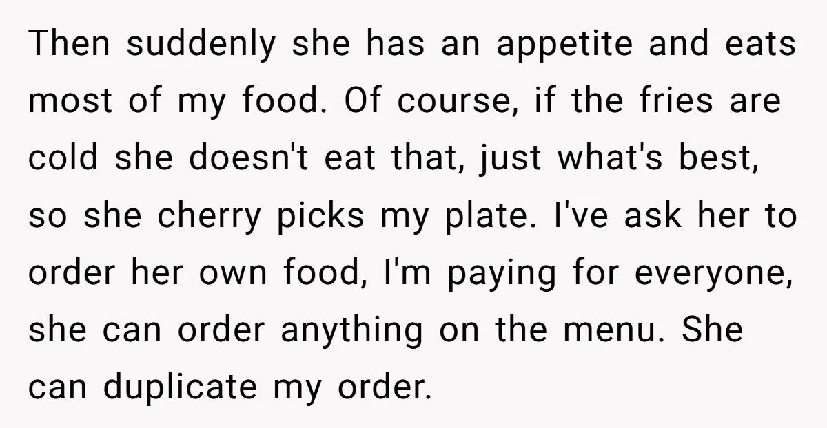 Husband Refuses To Share His Dinner After Wife Claims She’ll “Just Eat Off His Plate” Generated by Aubtu.biz