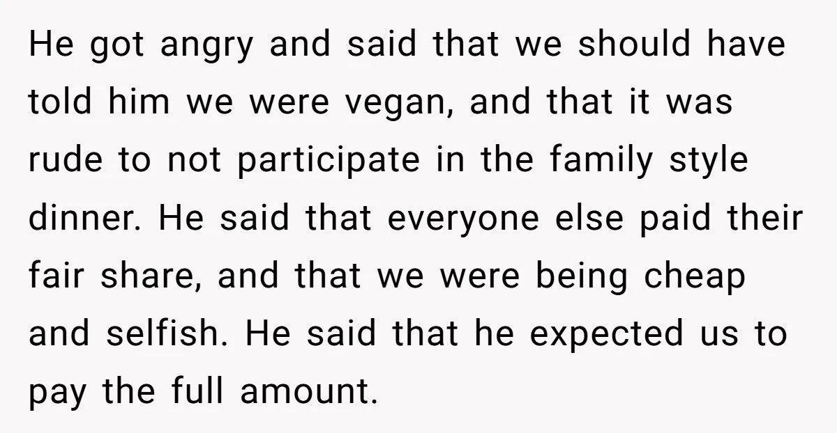 Vegan Couple Refuses To Pay $120 For “Family Style” Dinner After Only Eating Bread Generated by Aubtu.biz