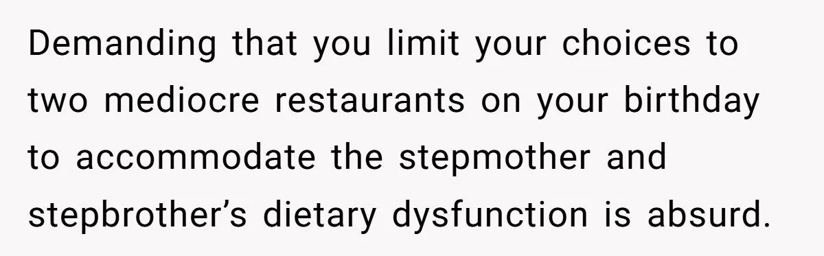 Man Refuses To Spend His Birthday At Fast Food Joint Just To Please Stepbrother’s “Picky” Diet Generated by Aubtu.biz