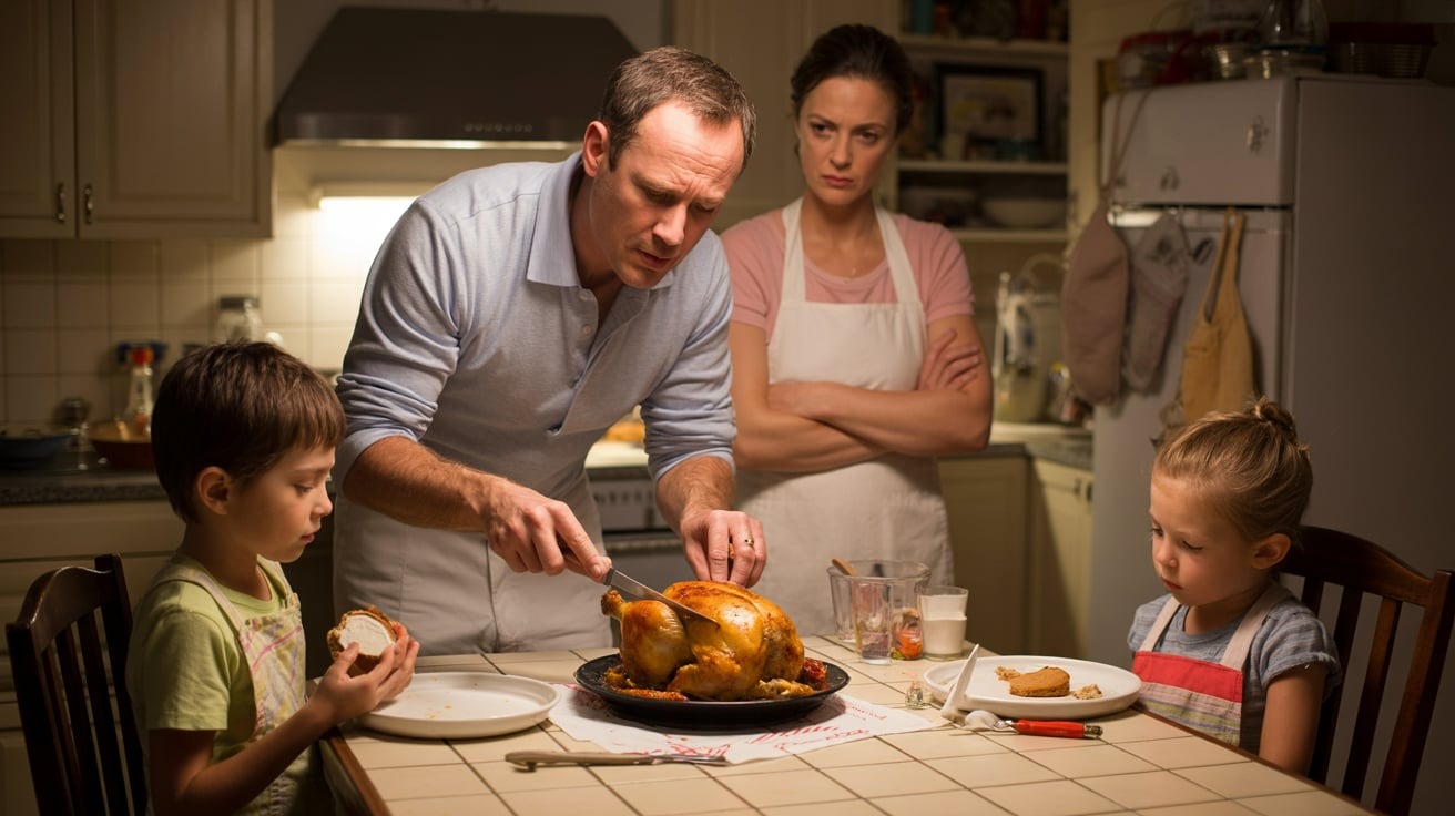 Dad Refuses To Let Kids Eat Wife’s Chicken, Serves Toasties Instead