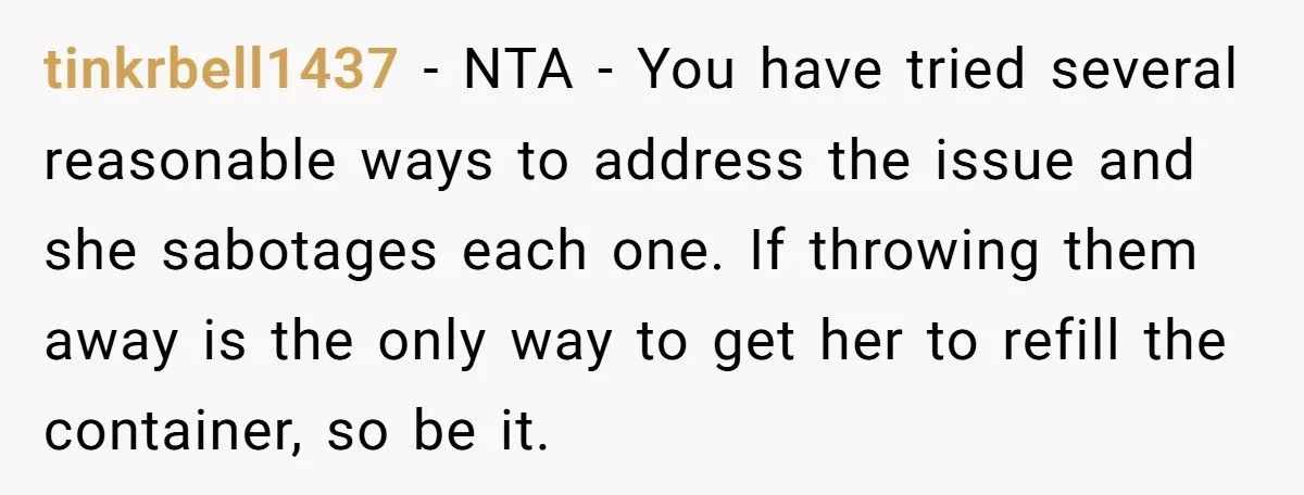 This Husband Throws Away Empty Soap Dispensers After His Wife Refuses to Refill Them – Is He the One at Fault?