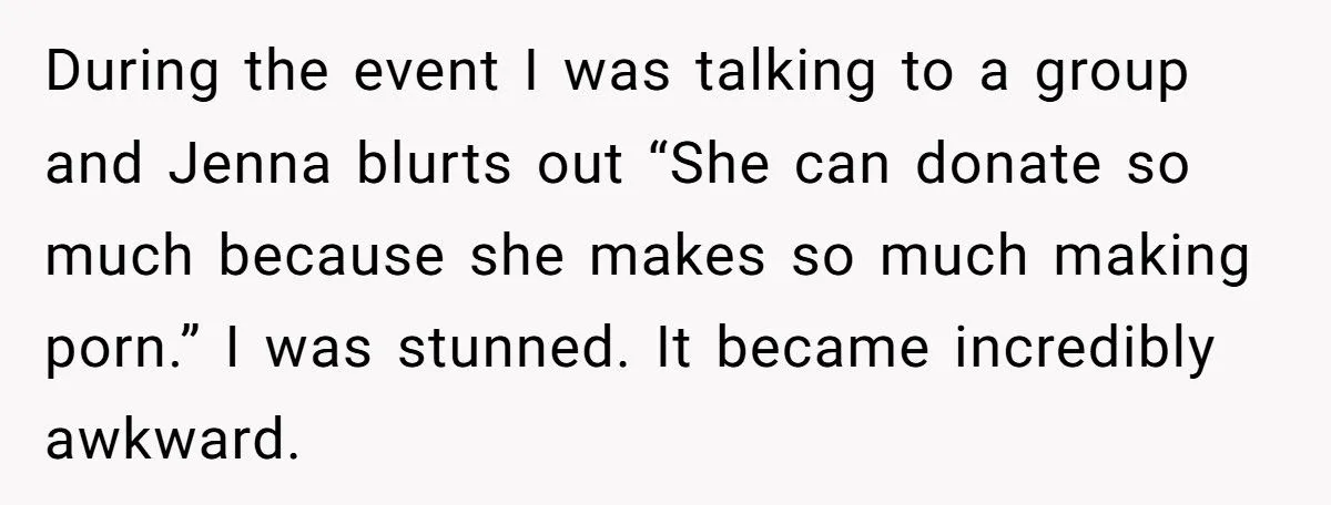 Fundraiser Host Humiliates Friend Who Outed Her Secret Job